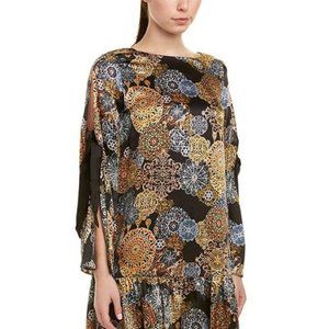 Nicole Miller Atellier 100%silk open shoulder top